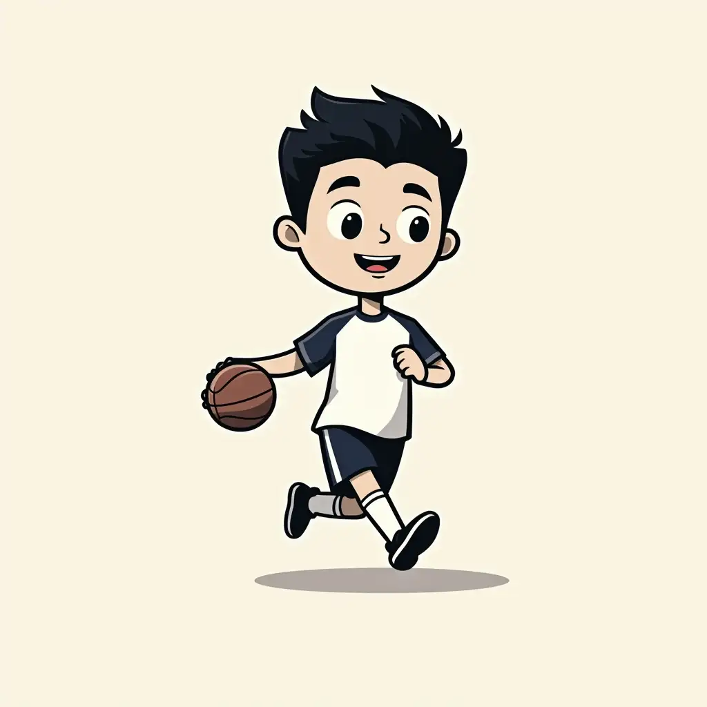 minimalistic style, vector art, illustration for web poster, y2k, sportsman,  teenage, mascot, monochrome