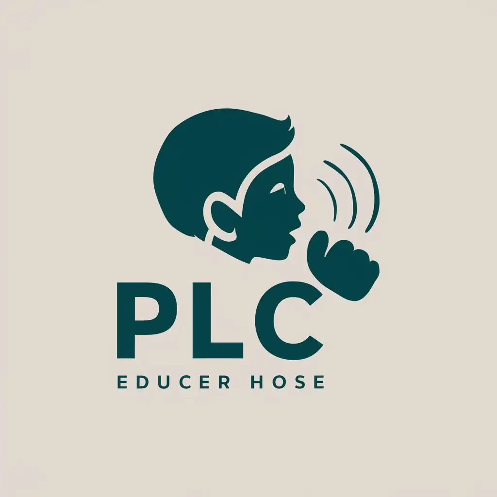 LOGO Design For PLC Minimalistic Rubberhose Kid Speaking in Education Industry