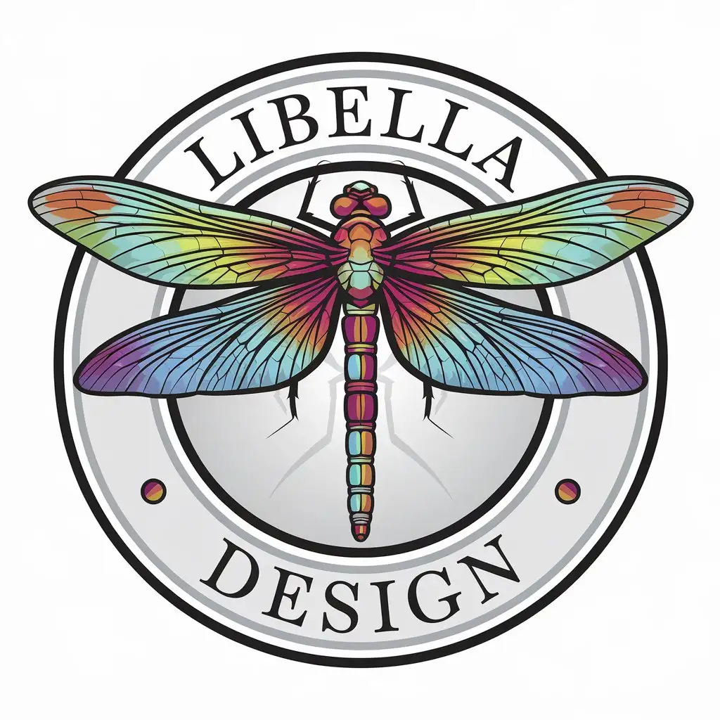 LOGO Design for Libella Design Colorful Dragonfly Symbol for the Construction Industry