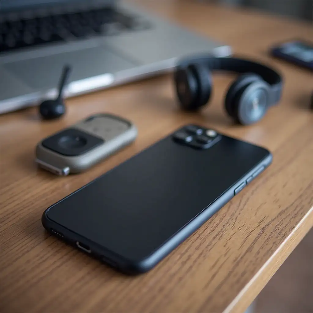 Phone, headphones