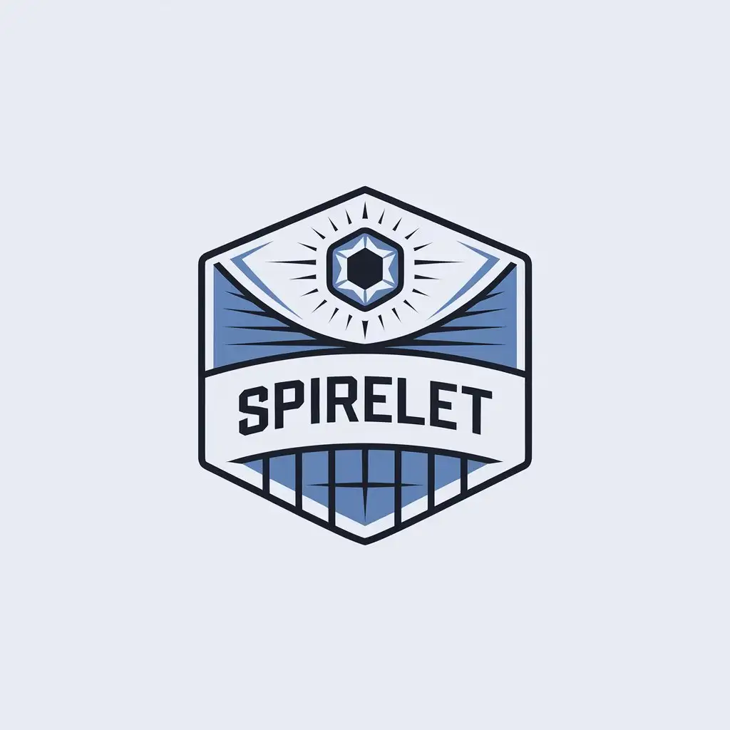 LOGO Design for Spirelet Simple Blue White Badge with Minimalistic Style