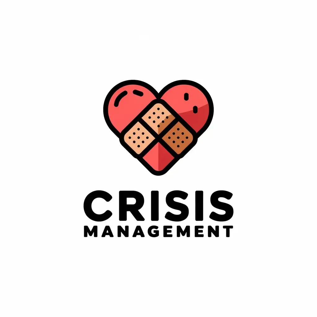 LOGO Design for Crisis Management Heart with BandAid Symbol on Clear Background