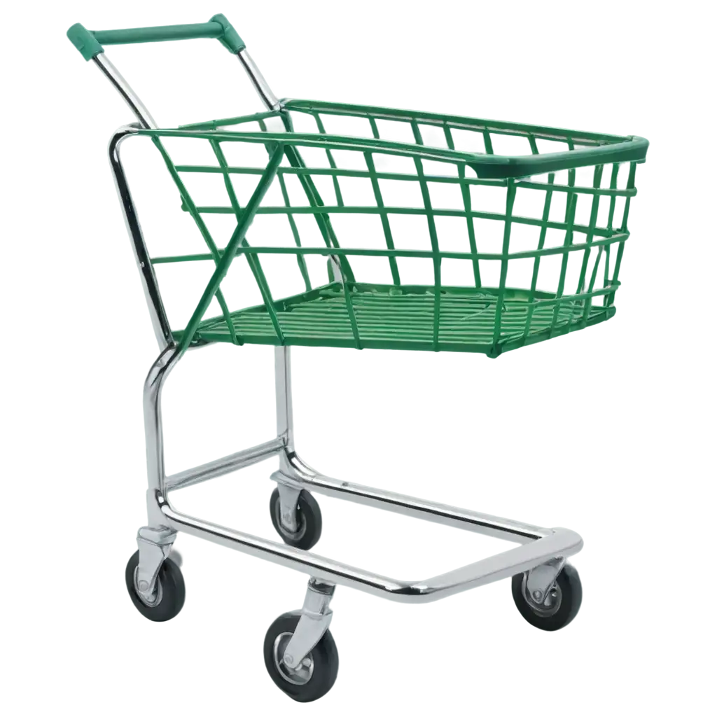 Supermarket-Cart-GREEN-PNG-Image-Fresh-and-Vibrant-Grocery-Shopping-Concept