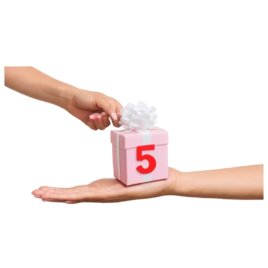 Number-5-Popping-Out-from-a-Gift-Box-PNG-A-Festive-and-EyeCatching-Visual-Asset