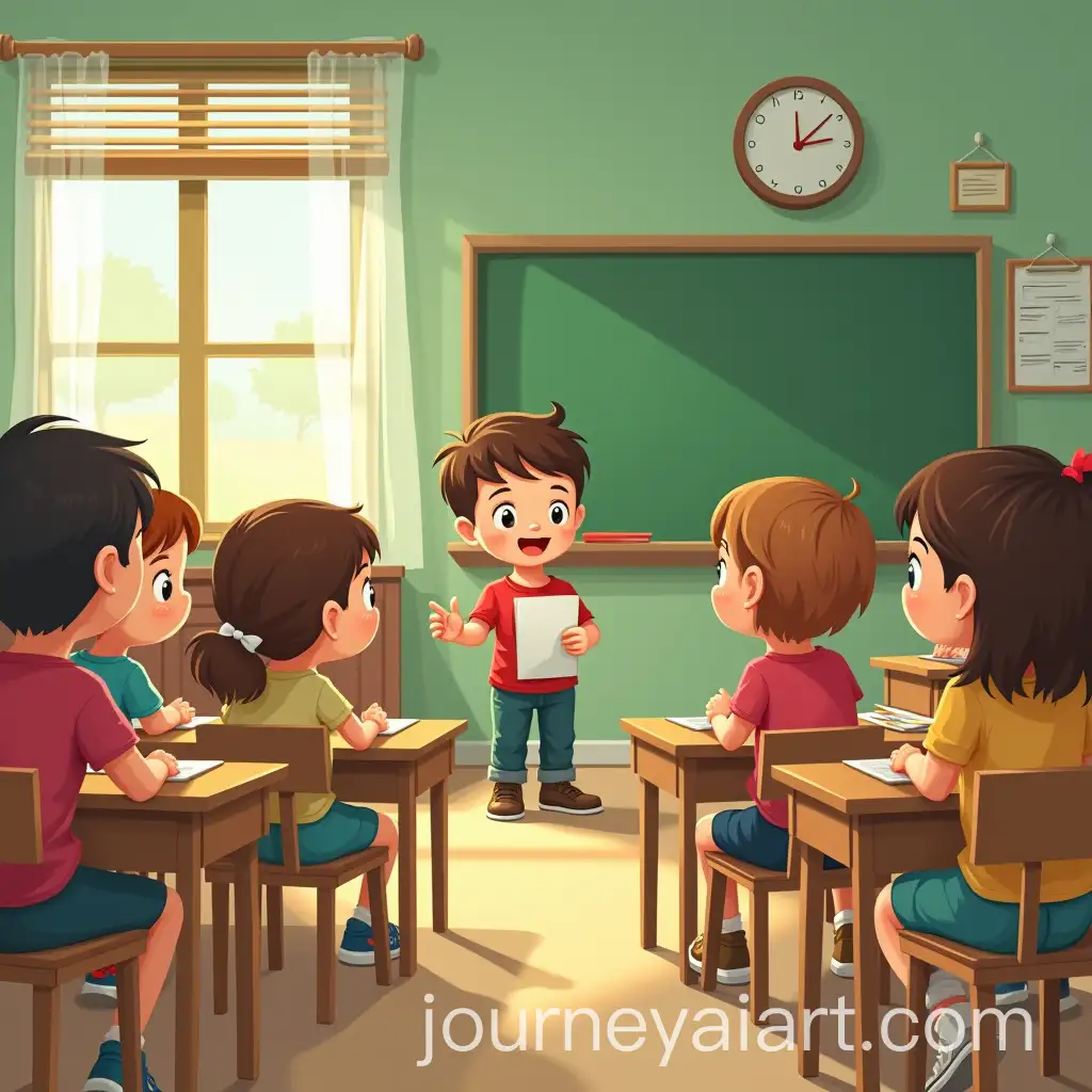 Children-Sitting-in-Classroom-Listening-to-Teacher-with-Village-Background