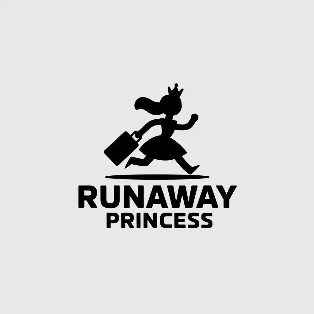 a vector logo design,with the text "runaway princess", main symbol:fugitive princess,Minimalistic,be used in Entertainment industry,clear background