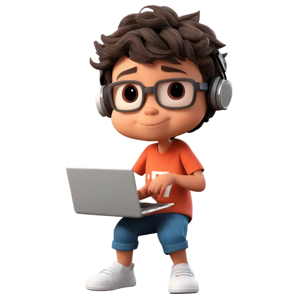 PNG-Cartoon-of-a-Boy-Coding-Creative-and-HighQuality-Image-for-Online-Content