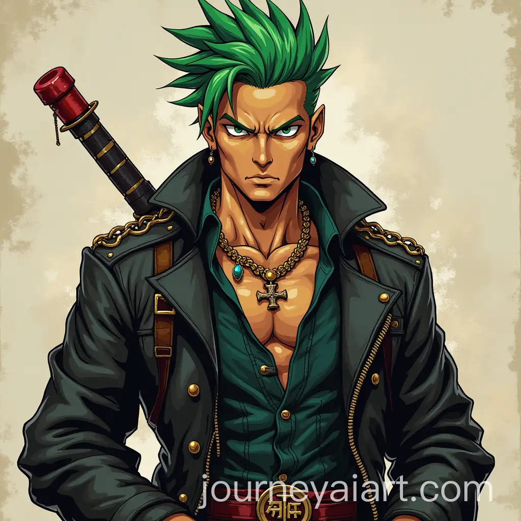 Roronoa-Zoro-in-Punk-Clothing-with-Dynamic-Pose