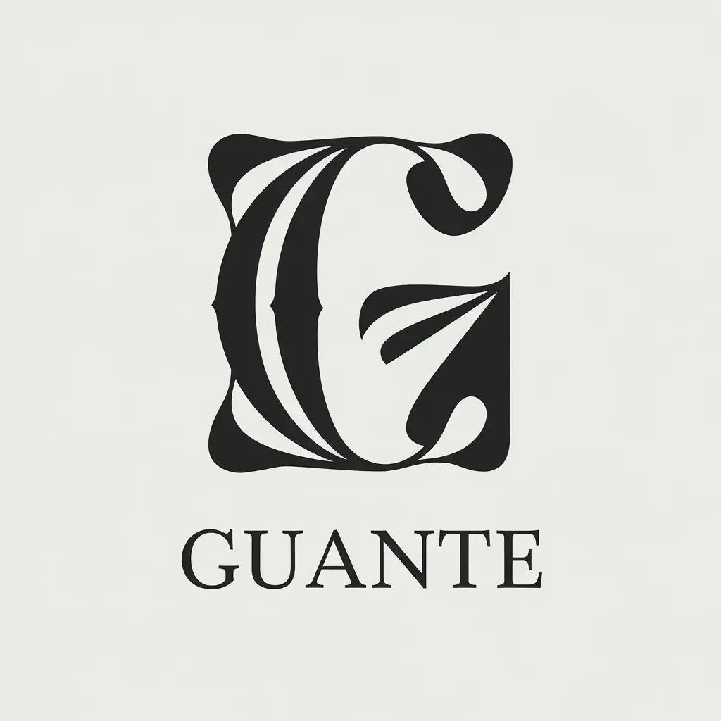 LOGO Design for Guante Elegant G Isotype with Modern Shapes and Clear Background