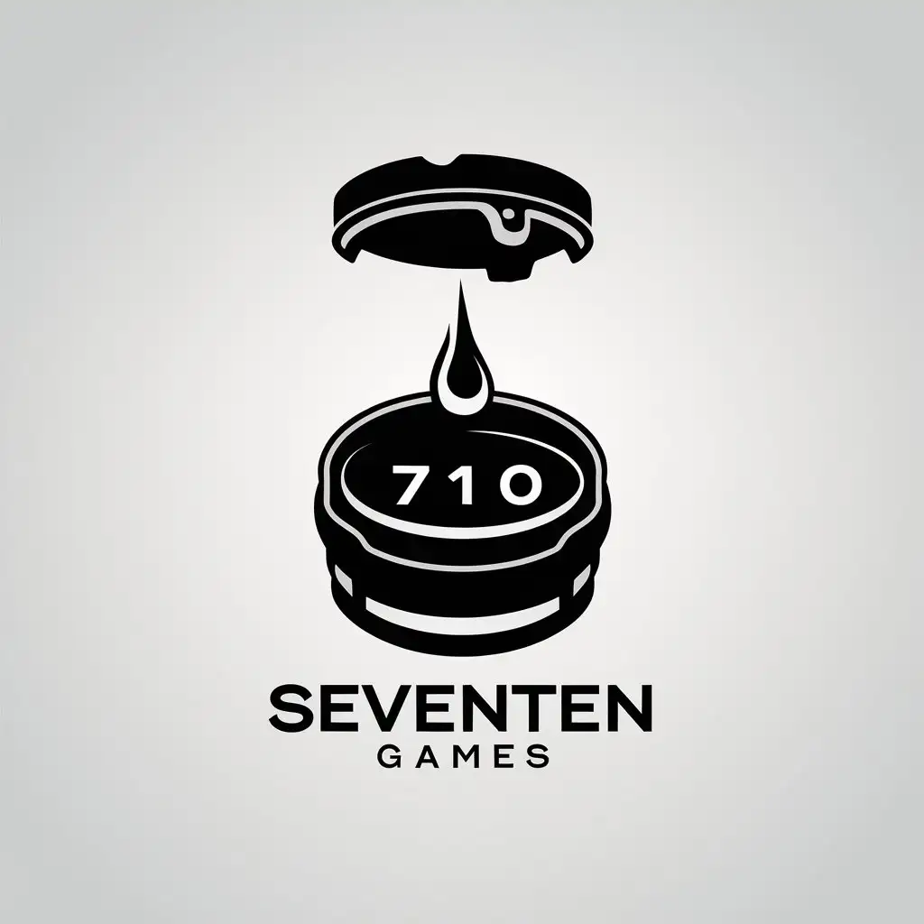 LOGO Design for SevenTen Games Upside Down Oil Cap with 710 Minimalistic Style for Technology Industry