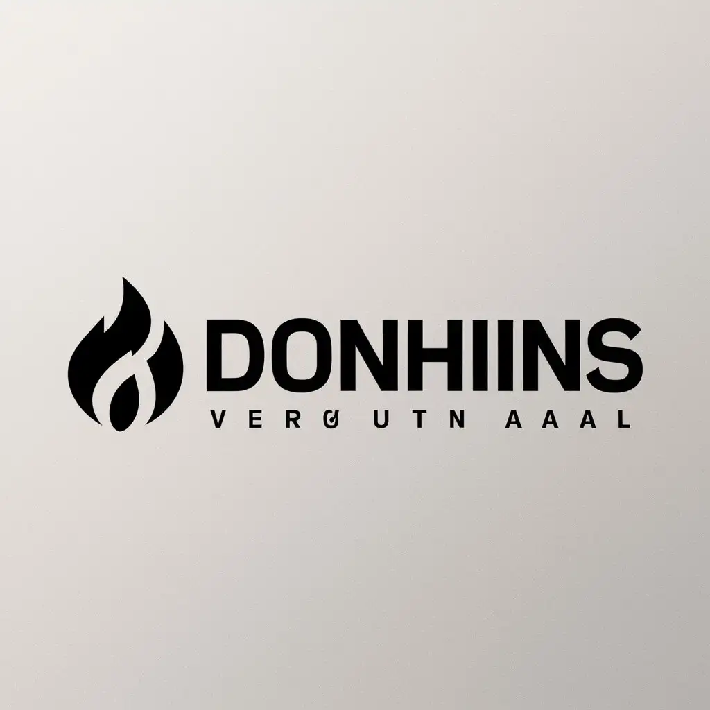 a logo design,with the text "Donhins", main symbol:Fire,Moderate,be used in Others industry,clear background