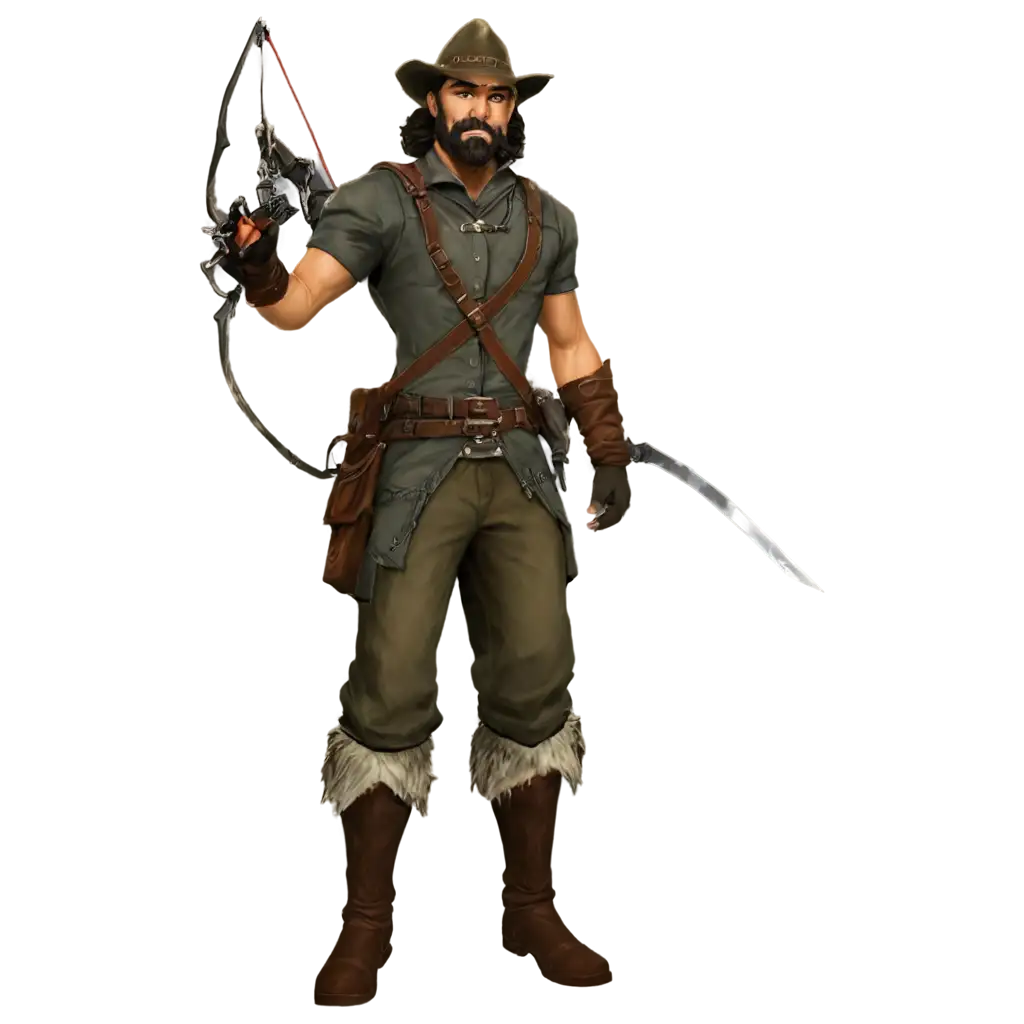 PNG-Image-of-Ranger-Character-with-Bow-in-Dungeon-HighQuality-Fantasy-Art