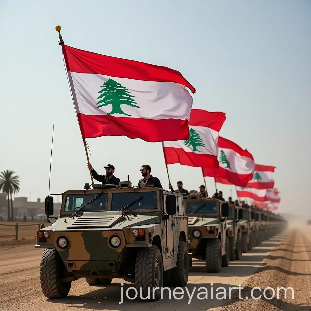Lebanese-Military-Unit-Carrying-Western-Flags-in-a-Free-and-Democratic-Country