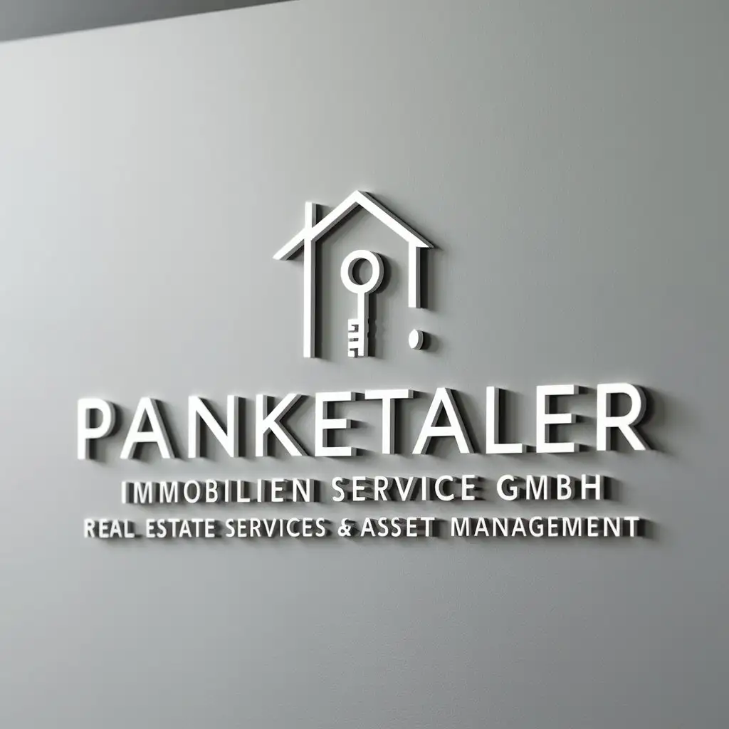 a logo design,with the text "Panketaler Immobilien Service GmbH", main symbol:Real estate services and asset management.,Moderate,clear background