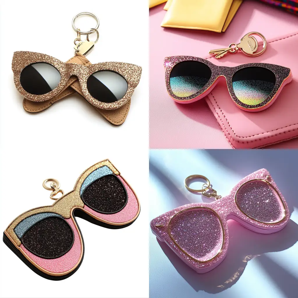 Glitter-Cartoon-Fashion-Leather-Eyewear-and-Mobile-Phone-Storage-with-Keychain-and-Sunglasses-Shape
