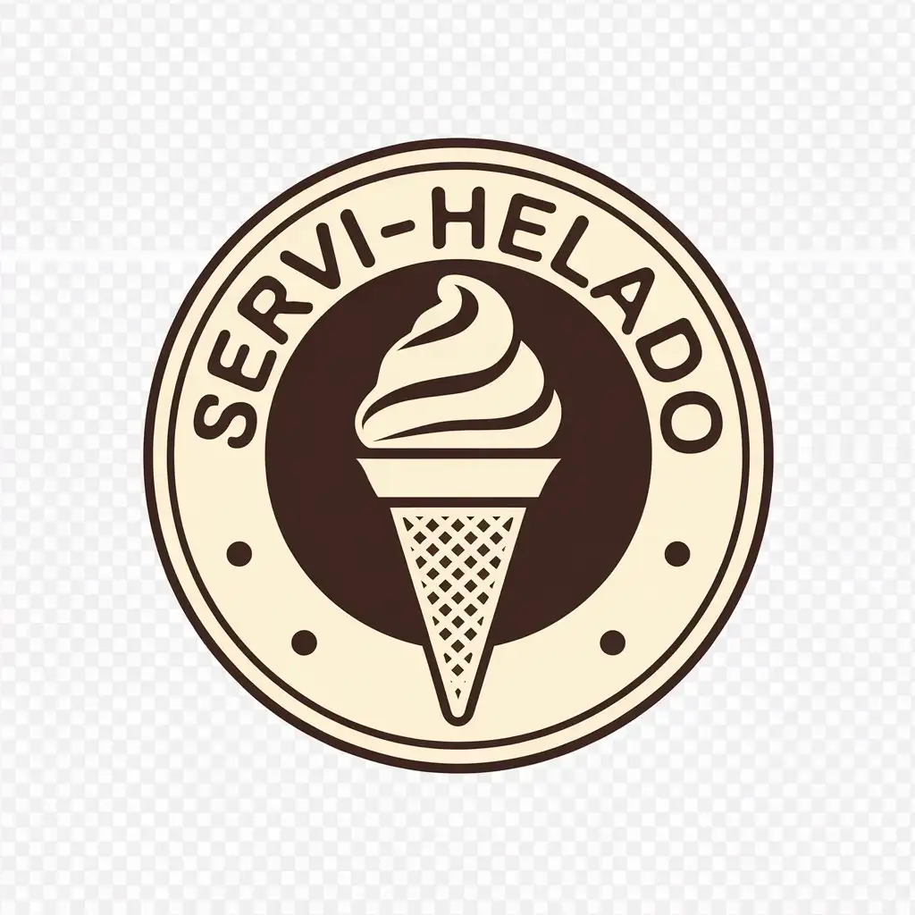 a vector logo design,with the text "Servi-helado", main symbol:Cone of ice cream, PNG background,Moderate,be used in Others industry,clear background