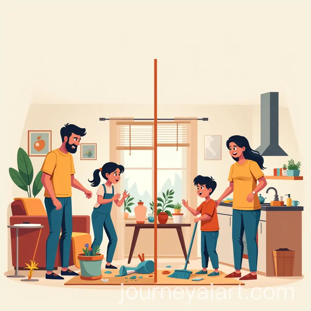 Contrasting-Parenting-Scenarios-Messy-Play-vs-Cooperative-Cleaning