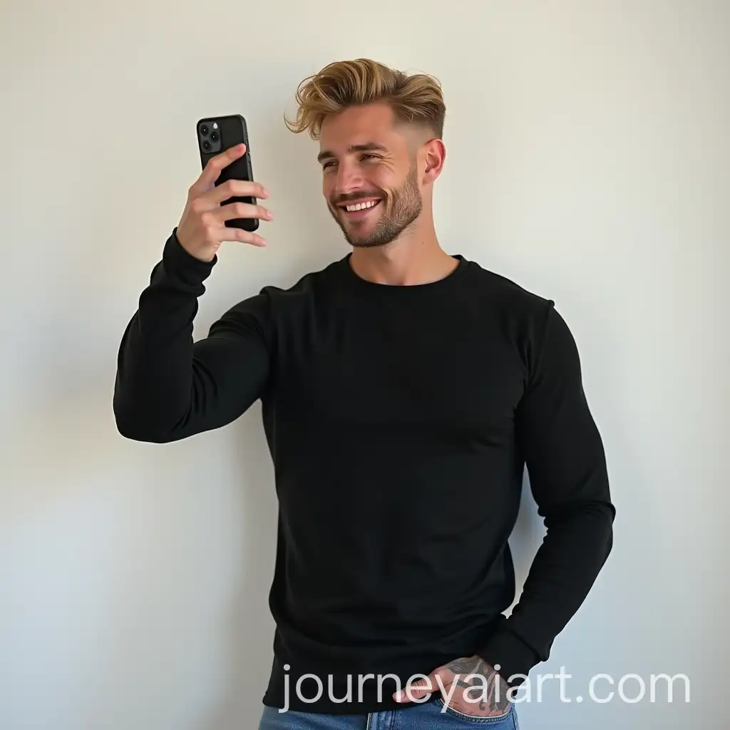 Young-Muscular-Male-Model-Taking-a-Selfie-with-iPhone-12-Pro
