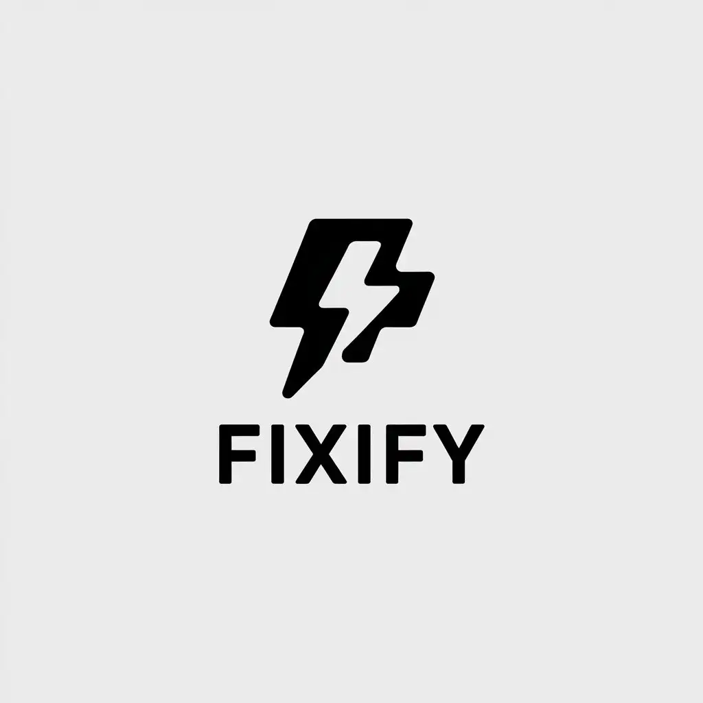 LOGO Design for Fixify Minimalistic F Symbol with Clear Background for Technology Industry