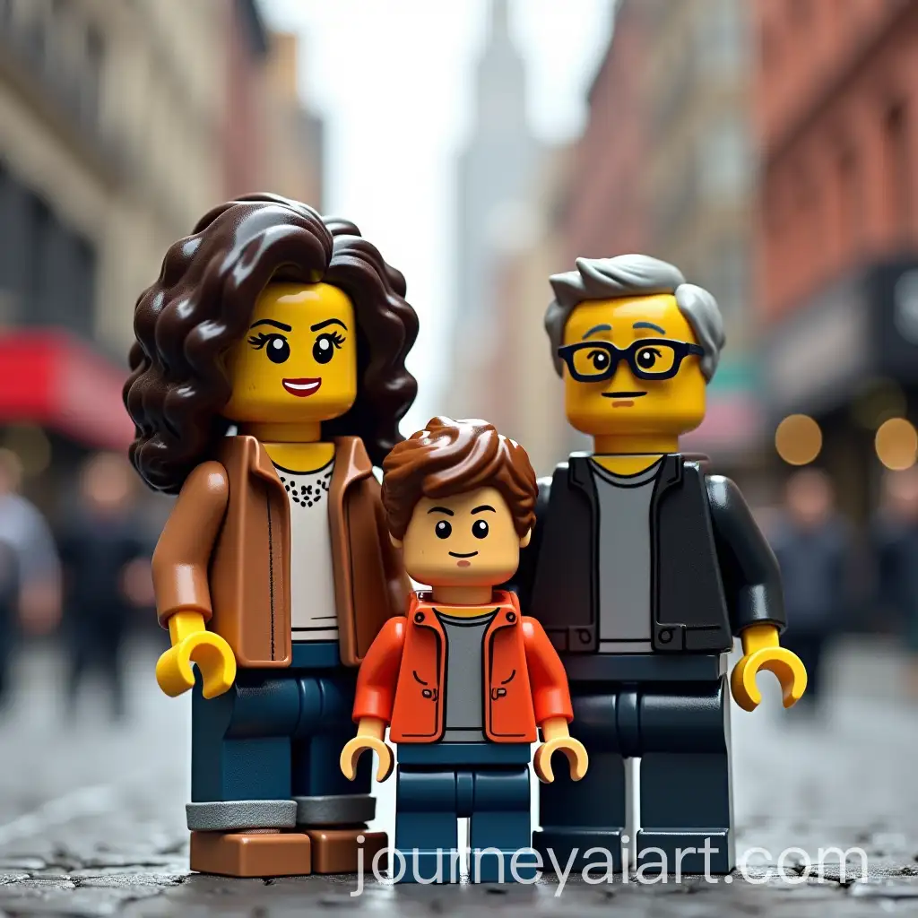 Family-Portrait-Transformed-into-Lego-Minifigures-with-Lego-New-York-Background