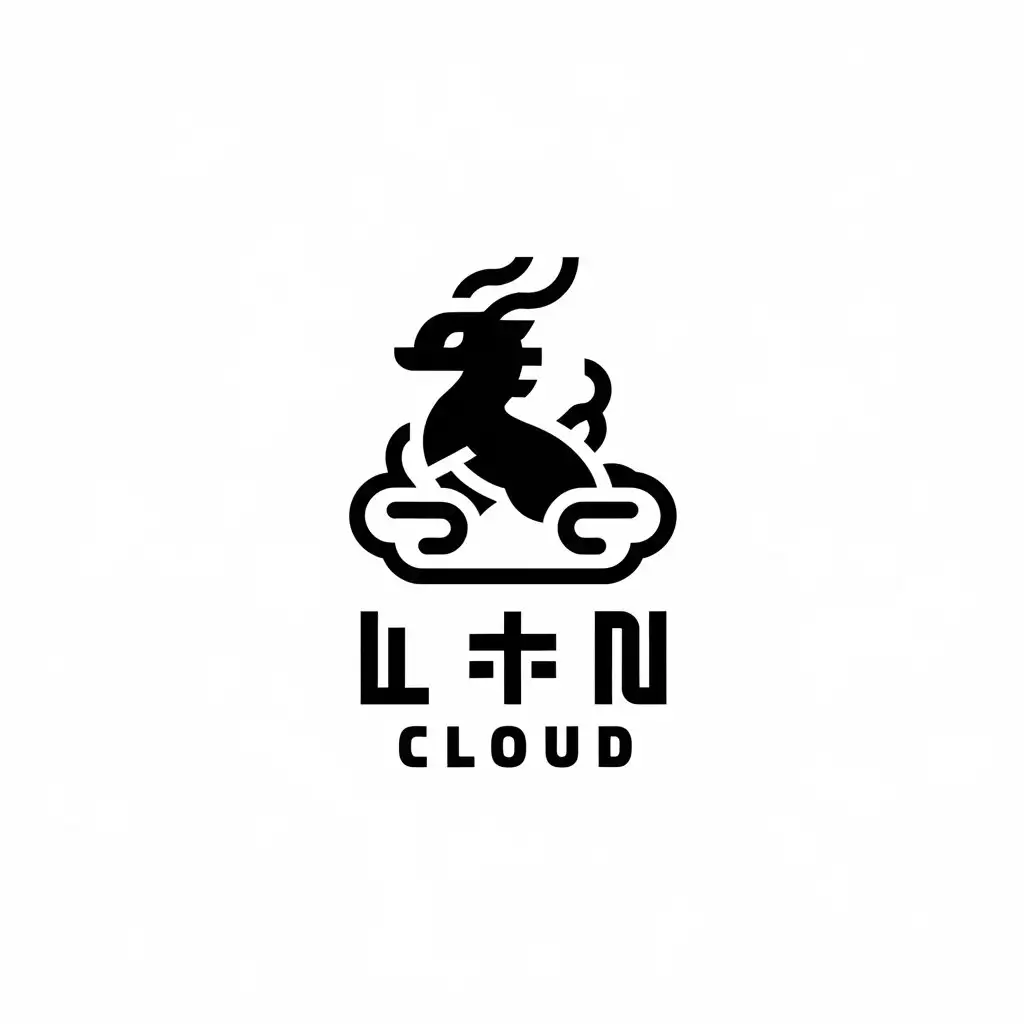 LOGO-Design-for-Lin-Cloud-Minimalistic-Qilin-Symbol-with-Clear-Background-for-Internet-Industry