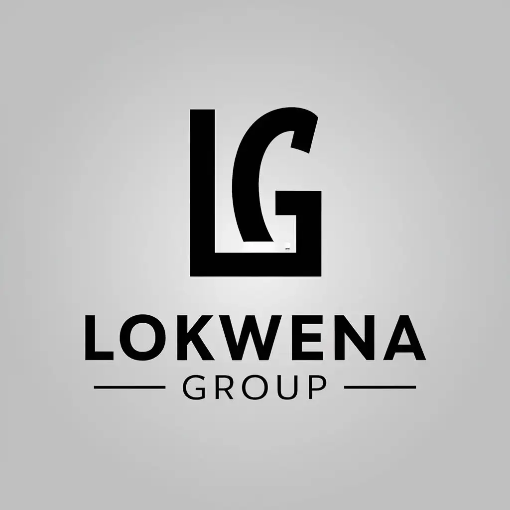 LOGO Design for Lokwena Group LG Symbol with Modern Clarity on Clear Background