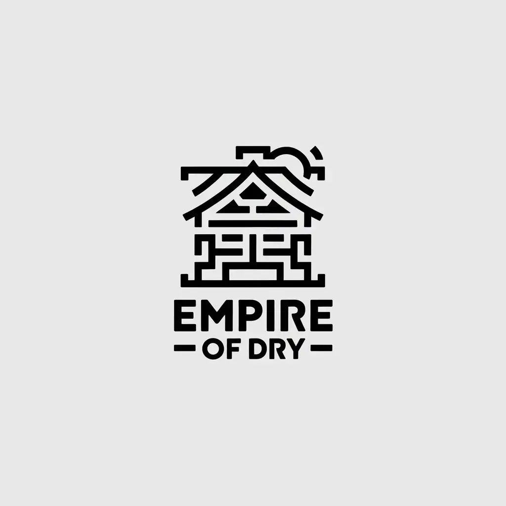 LOGO-Design-for-Empire-of-Dry-Minimalist-Chinese-House-and-Sun-Icon-for-Restaurant-Industry