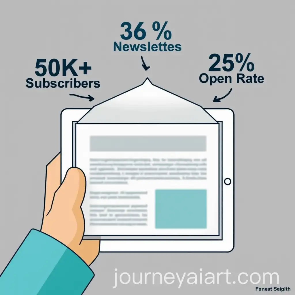 Infographic-Showing-Newsletter-PerformanceAI-Art-Prompt-Expansion-on-Tablet-with-Key-Metrics