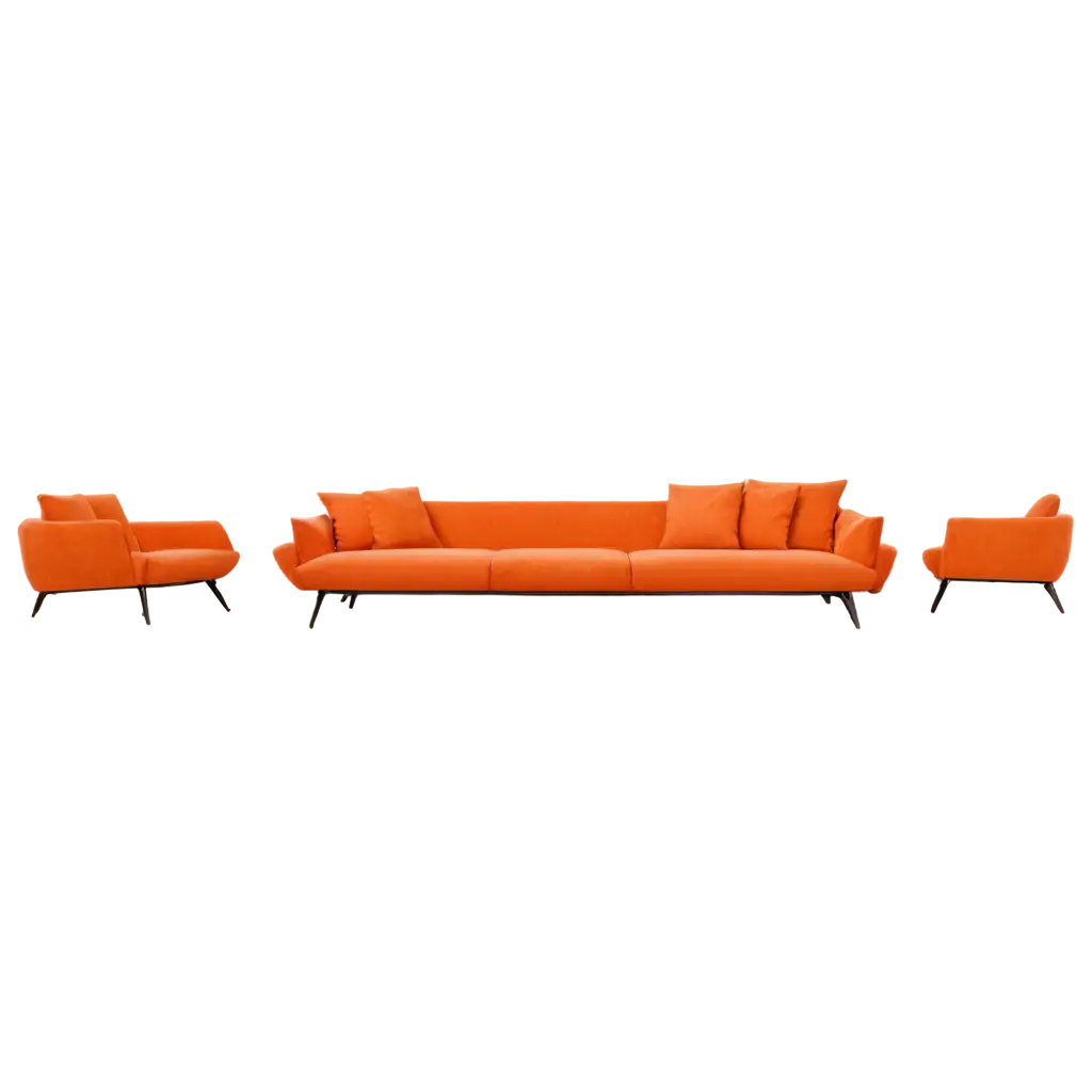 Orange-Sofa-PNG-Image-HighQuality-Transparent-Background-for-Versatile-Use