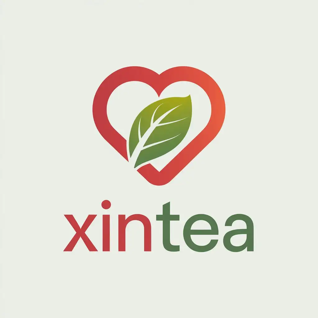 a vector logo design,with the text "xintea", main symbol:love+tea,Minimalistic,be used in Restaurant industry,clear background