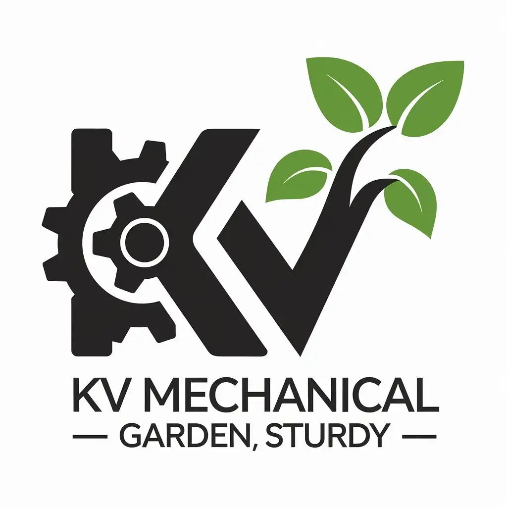 LOGO Design for KV Mechanical Garden Sturdy with Modern Technology Vibe