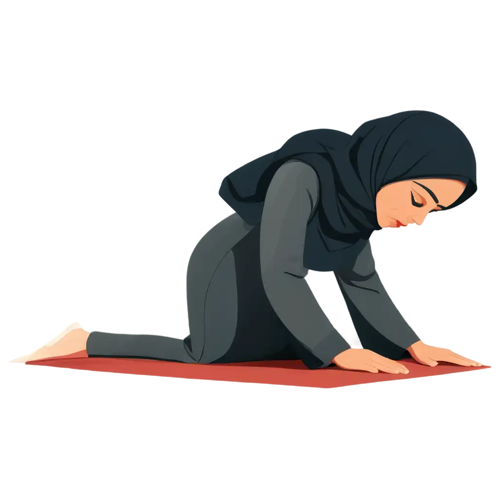 Clean-Vector-PNG-of-Muslim-Woman-in-Prostration-Sajdah-Prayer-Transparent-Background-Design