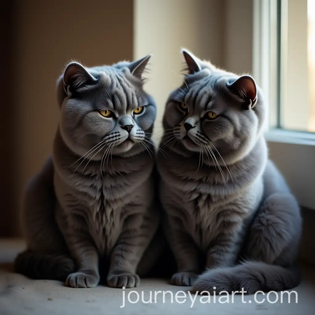 Two-Gray-Cats-Resting-Together-in-a-Cozy-Room