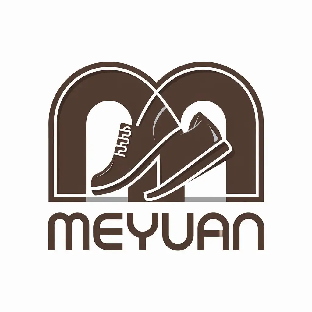 a vector logo design,with the text "meyuan", main symbol:shoes,Moderate,be used in Retail industry,clear background