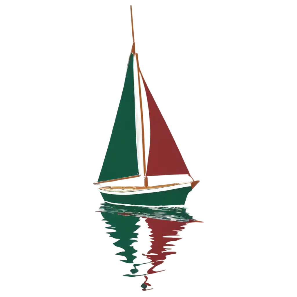 PNG-Image-SEO-UsecasesBoat-Sailing-on-High-Tide-in-Green-and-Maroon-PNG-Illustration-for-Pattern-Design