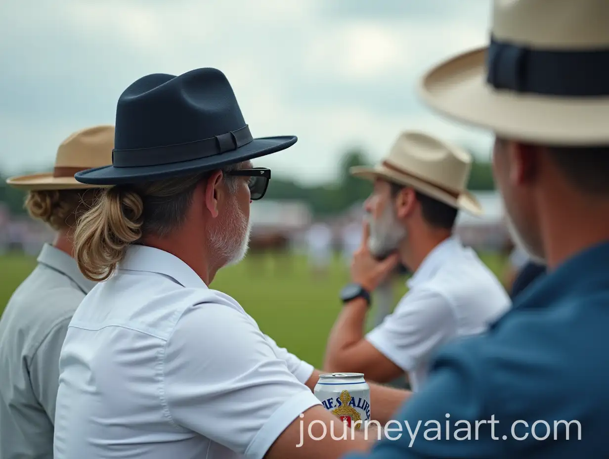 Elite-Polo-Race-Spectators-in-Classic-English-Style-with-Beer-Cans