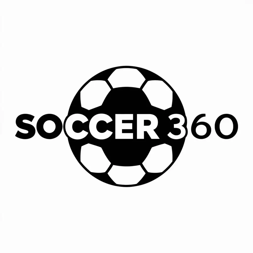 a vector logo design,with the text "soccer360", main symbol:soccer 360  in white font,Minimalistic,be used in Sports Fitness industry,clear background