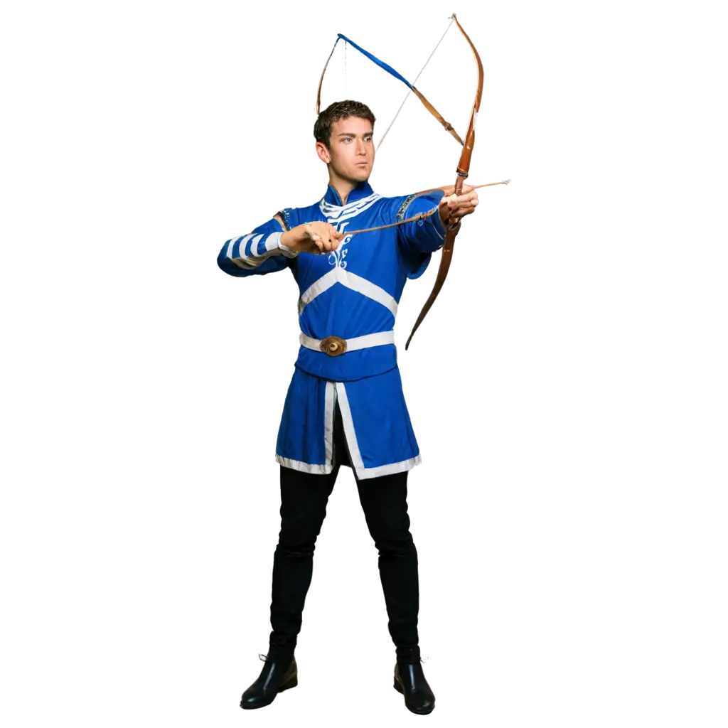 Greek-Ancient-Archer-Warrior-in-Blue-Uniform-PNG-Image-HighQuality-for-Your-Projects