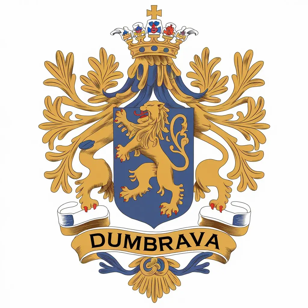 LOGO-Design-for-Dumbrava-Majestic-Coat-of-Arms-Lion-with-Clear-Vector-Background