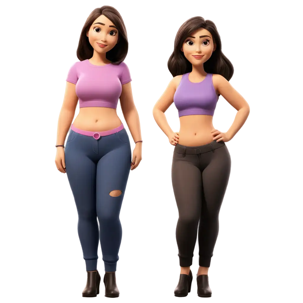 2-Cartoon-Girls-Comparison-PNG-Slim-vs-Fat-Character-Design