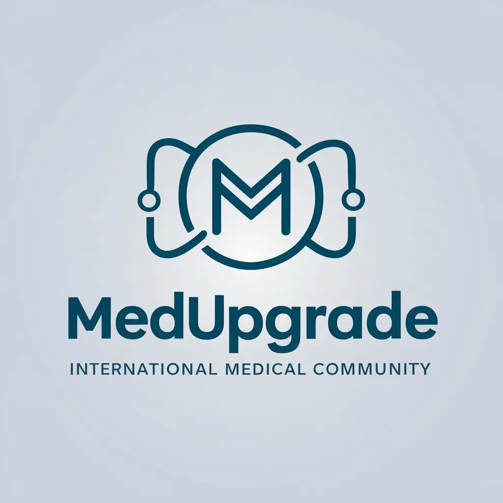 a vector logo design,with the text "MedUpgrade", main symbol:International medical community  Write only name MedUpgrade,Moderate,be used in Medicine industry,clear background