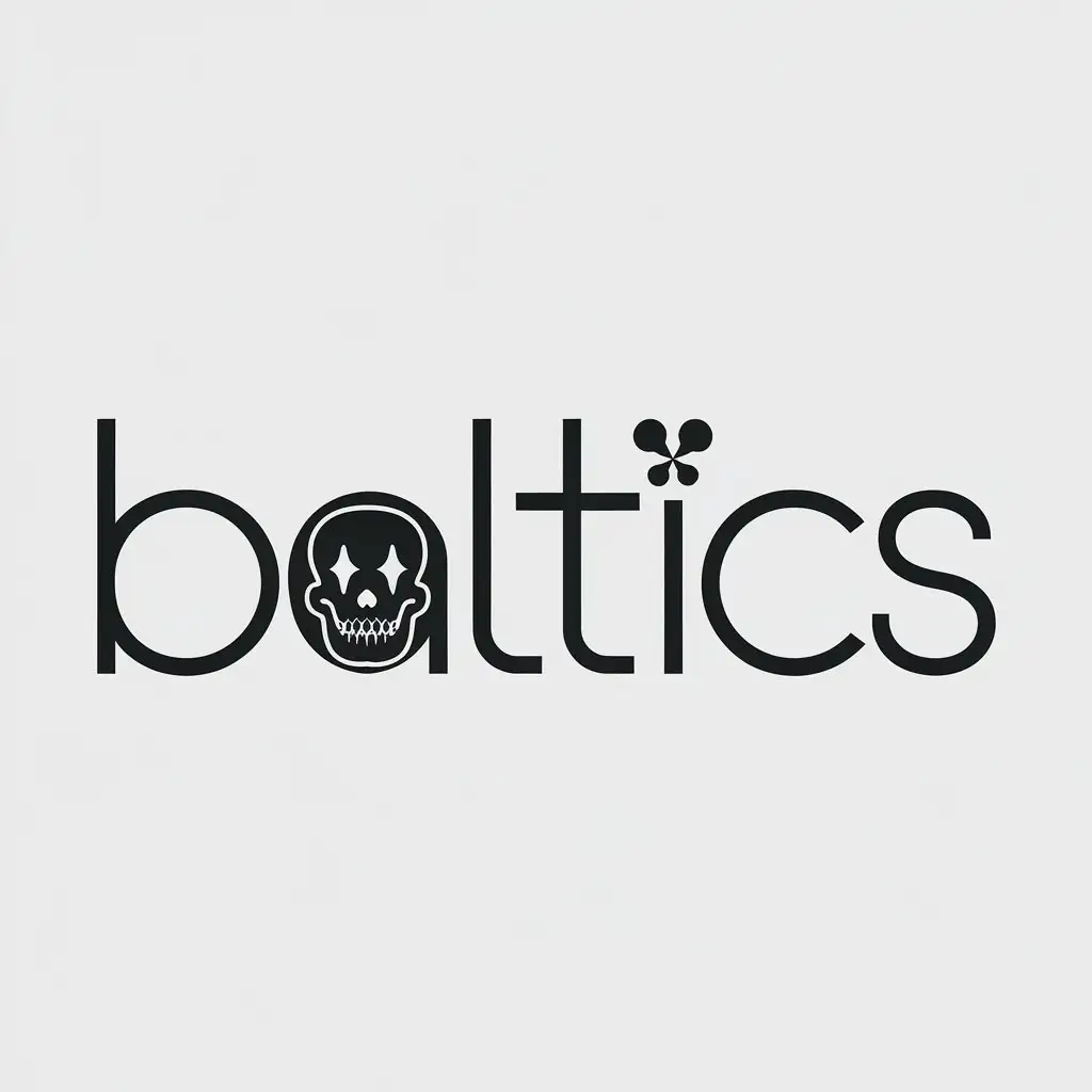 LOGO Design for Baltics Typographic Clown Skull Minimalistic Travel Industry Theme