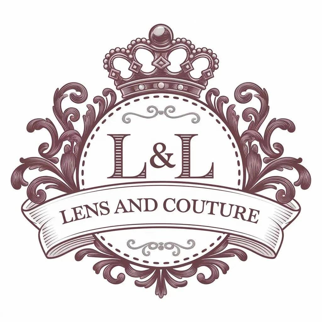 a vector logo design,with the text "L&L Lens and Couture", main symbol:Princess,Moderate,be used in Others industry,clear background