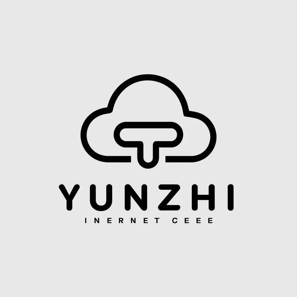 a vector logo design,with the text "yunzhi", main symbol:Clouds, technology,Minimalistic,be used in Internet industry,clear background