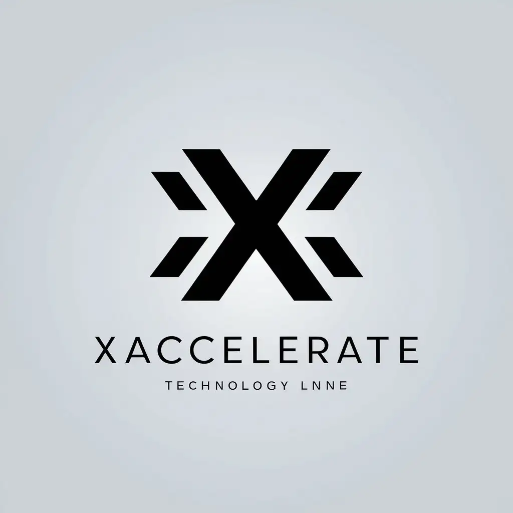 a vector logo design,with the text "Xaccelerate", main symbol:Xaccelerate,Minimalistic,be used in Technology industry,clear background