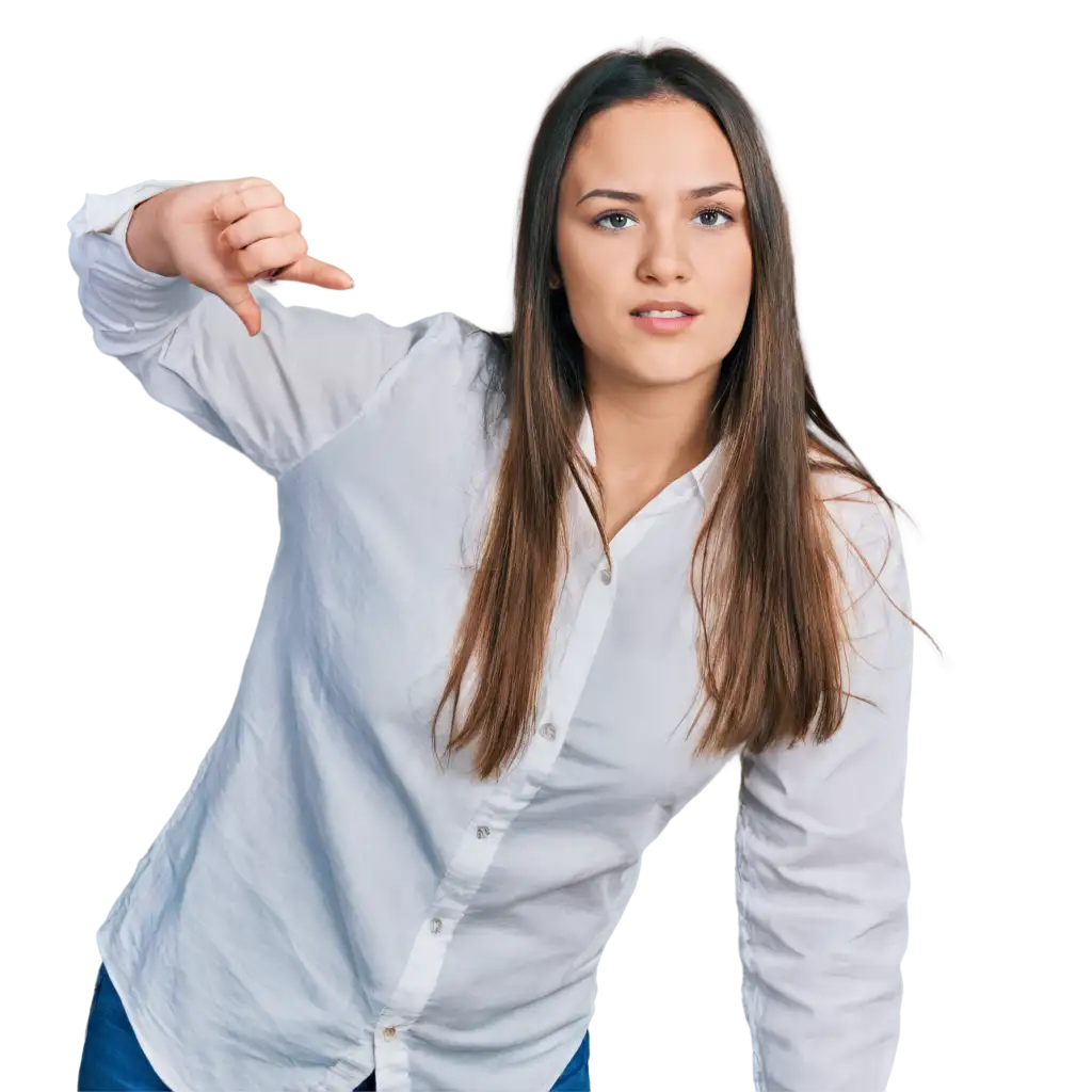 PNG-Image-of-a-Girl-in-a-Simple-White-Shirt-Capturing-Elegance-and-Simplicity