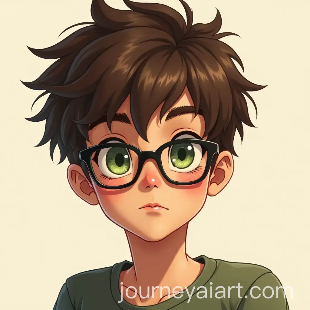 SemiRealistic-Portrait-of-a-Boy-with-Messy-Brown-Hair-and-Glasses