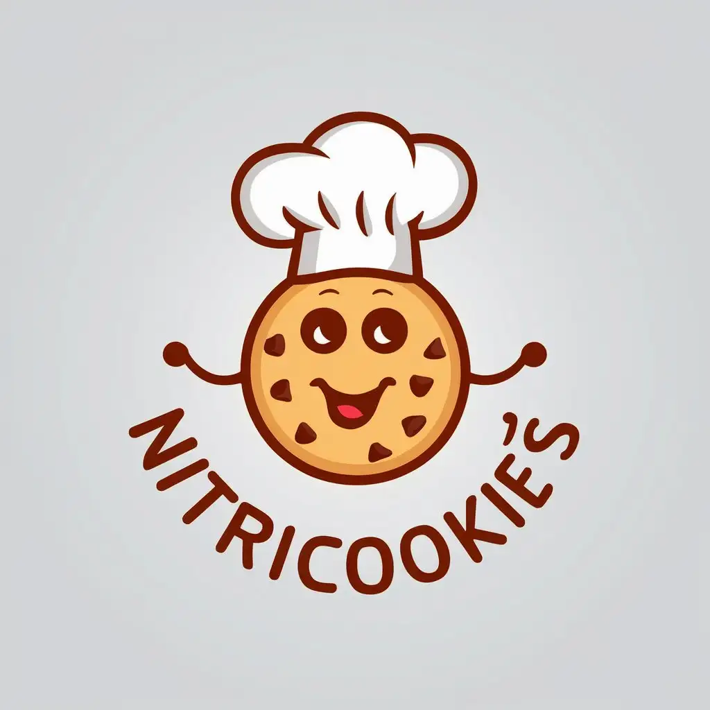 LOGO Design For Nutricookies Animated Chocolate Chip Cookie Chef Hat Theme