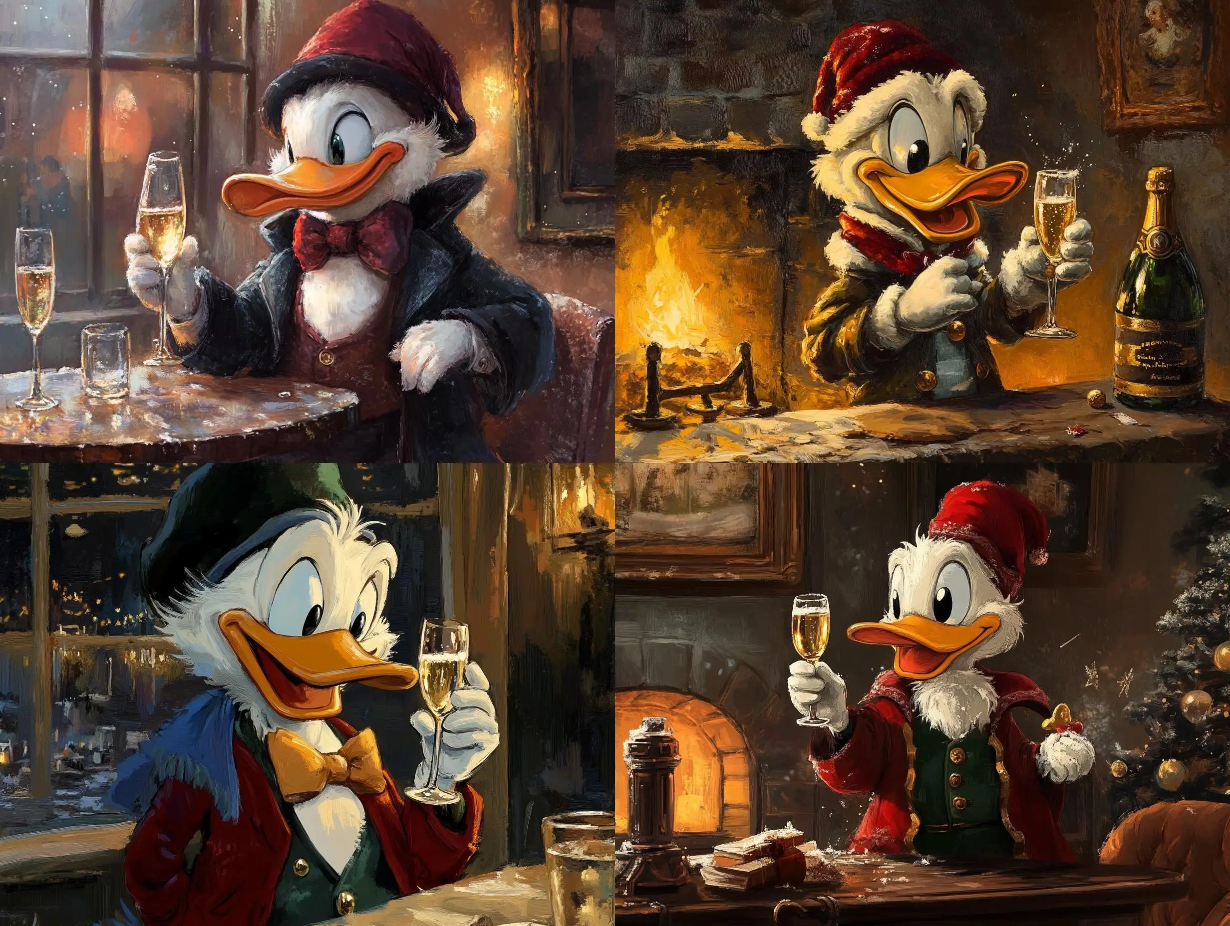 Scrooge-McDuck-Celebrating-with-Champagne