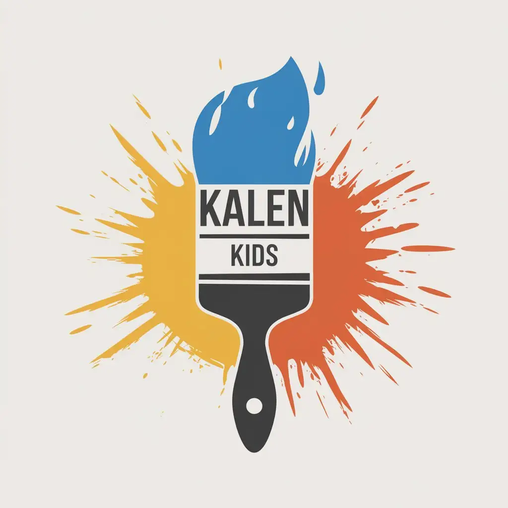 a vector logo design,with the text "Kalen kids", main symbol:paint with blue color,Moderate,clear background